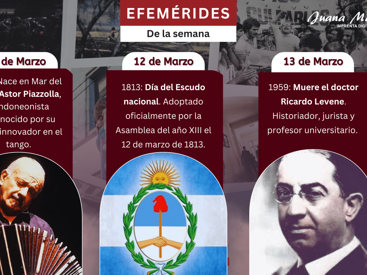 Efemérides de la&nbsp;semana